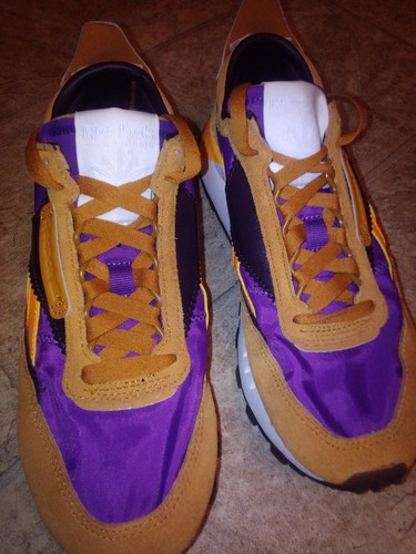 Reebok CL Legacy Size 6 Purple Yellow Sneakers Shoes 1Y3501 Lace Up - Picture 3 of 8