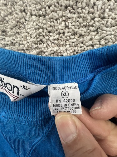 Vintage 70s Streetwear Mens Size XL Blank Sweater Blue - Picture 3 of 12