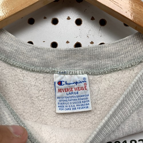 Vintage 90s University Illinois Sweatshirt Mens L Gray Reverse Weave USA 21x25 - Picture 12 of 23