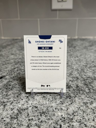Carta 2024 Topps Shohei Ohtani 50/50 SB #50 Los Angeles Dodgers #98 MLB - Foto 2 di 2