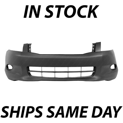 NEW Primered - Front Bumper Cover for 2008 2009 2010 Honda Accord 3.5L w/ Fog