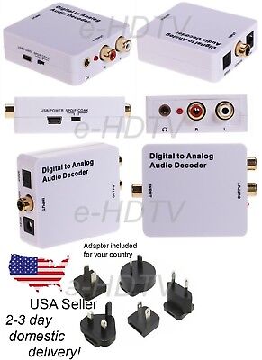 NEW TV Digital S/PDIF to Analog Stereo RCA Audio Converter Dolby 5.1 7.1  Decoder