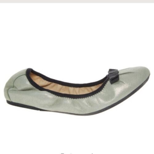 GEOX Women's Sage Green Leather Ballerina Flats Size 37.5
