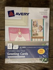 Avery 3378 Textured Inkjet Half-Fold Greeting Cards - White (30/Box)