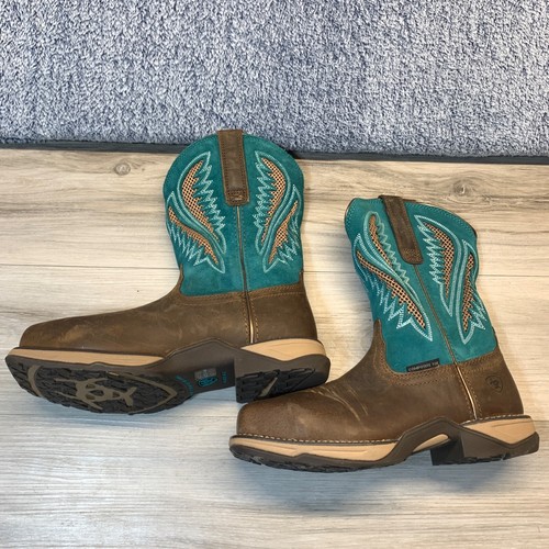 Ariat Anthem VentTEK Composite Toe Arbeitsstiefel Größe 6,5B EU 37 Square Blue - Bild 3 von 13