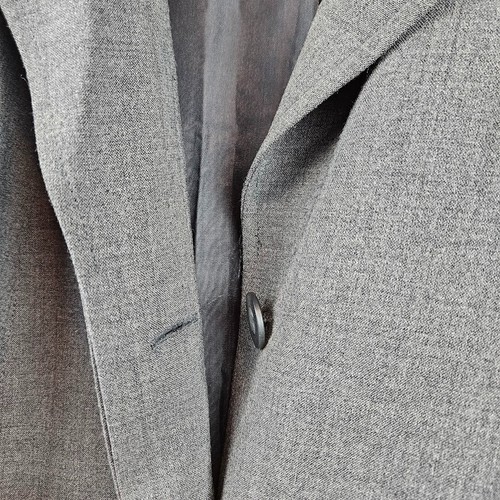 Alfani Blazer Jacket Women 22W Gray Shoulder Pads Side Belt Accent Hidden Button - Picture 8 of 16