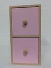 Wood Caddy Pink Two Drawer 8x4x4 Organize Storage