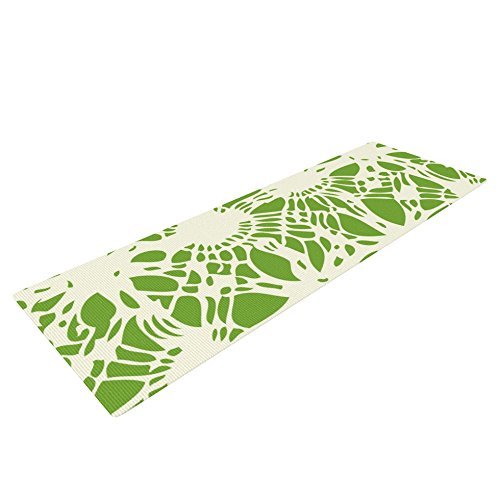 Kess InHouse Laura Nicholson Drawnwork Exercise Exercise Exercise Yoga Mat, verde bianca, 72 Kess InHouse Laura Nicholson Drawnwork Exercise Exercise Exercise Yoga Mat, verde bianca, 72