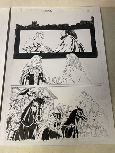 MEDIEVAL LADY DEATH BELLADONNA #1 original art 2 PAGES 2005 GARGOYLES ATTACK - Picture 3 of 4