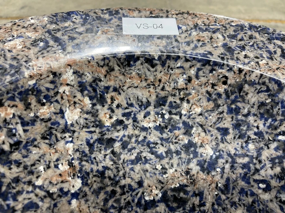 Круглый туалетный столик сосуд раковина чаша тигровый синий гранит VS-04 - Изображение 4 из 4