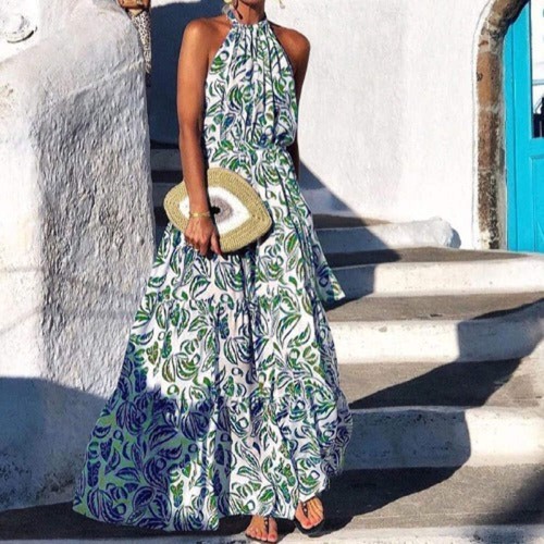 Boho Floral Halter Maxi Dress - Picture 15 of 15