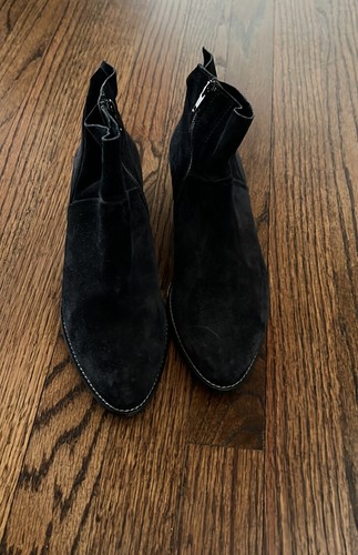 PAUL GREEN Womens 3.5 US 6 Suede Bootie BLACK zipper. block heel 1.5” - Picture 3 of 7
