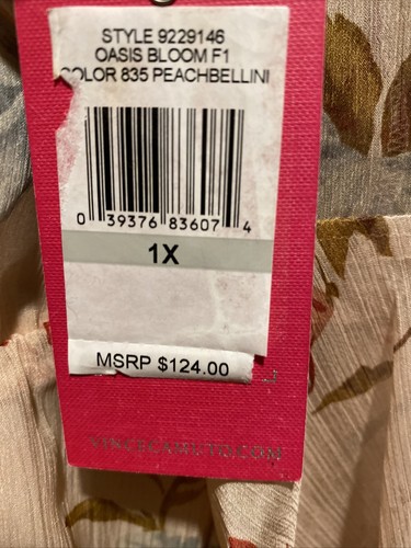 NWT Vince Camuto Oasis Bloom F1 - Peachbellini - 1X - NWT $124.00 - Picture 2 of 4