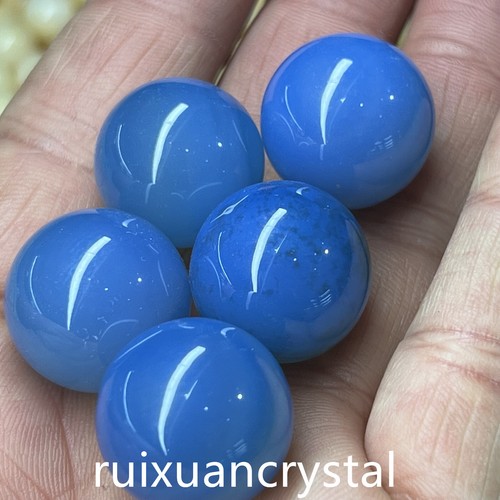 Bola de cristal de esfera de cuarzo ágata azul natural 5 piezas Reiki curación 20 mm - Imagen 2 de 10