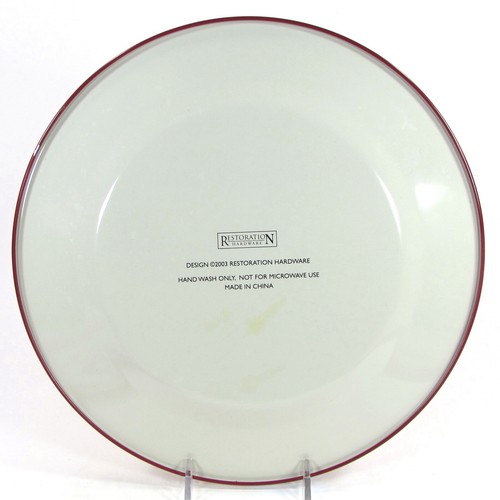 Restoration Hardware HOLIDAY 10" Tin Plate Set 4 Christmas 2003 Red Transferware - Picture 8 of 22