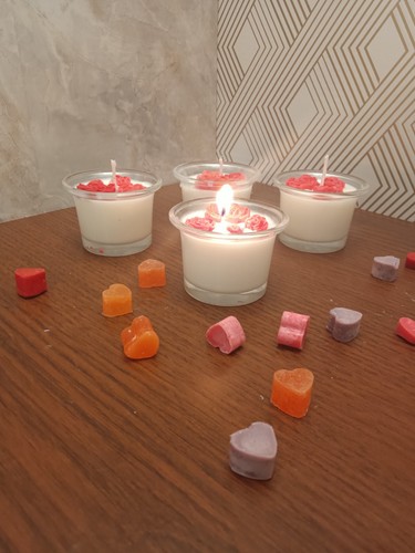 Red Rose Soy Wax Candle Set 2pcs– Organic, Citrusy Fragrance, Made in USA - Picture 8 of 12
