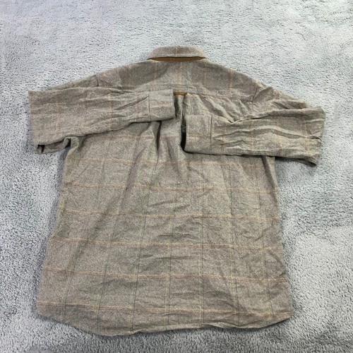 Camisa Orvis Para Hombre Mediana Abotonada Codo Parche Beige Rojo Informal Adulto - Imagen 7 de 11