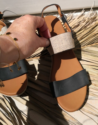 Sandales PAULA URBAN beiges et noires Taille 40 FR Excellent état - Picture 3 of 17