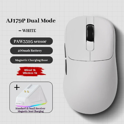 Wireless Mouse 58g Lightweight Long battery Multi-mode Bluetooth 2.4g PC MAC - Picture 7 of 18