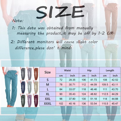 Women High Waisted Wide Leg Pants Casual Drawstring Elastic Trousers Comfy - Picture 51 of 54