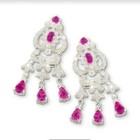 925 SterlingSilver Simulated Pink Sapphires Cubic Zirconia Pierced Earrings Ea1T