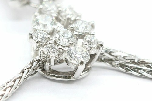 Padparadscha Pt 900 Sapphire 2.44ct Diamond 1.72ct Necklace Pink Orange Diamond - Picture 16 of 22