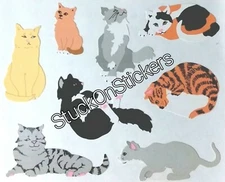 🐱 2 Sheets Mrs Grossman's CATS kittens tabby calico gray orange Stickers 1986