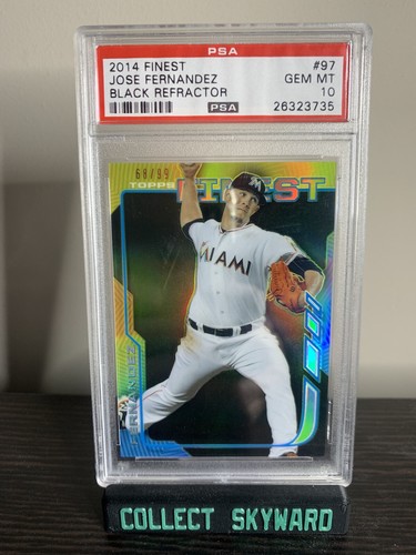 Jose Fernandez Topps Finest Black Refractor /99 Gem Mint PSA 10 #97 *RIP* - Picture 1 of 2