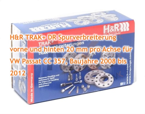 Placas de carril delanteras y traseras H&R DR 20 mm/eje para VW Passat CC 357 2008-2012 - Imagen 3 de 4