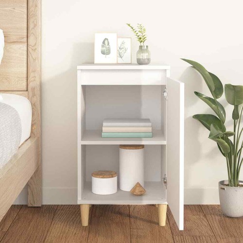 High Gloss Bedside Table Drawers Storage Side Cabinets Wooden Nightstand White - Picture 3 of 12