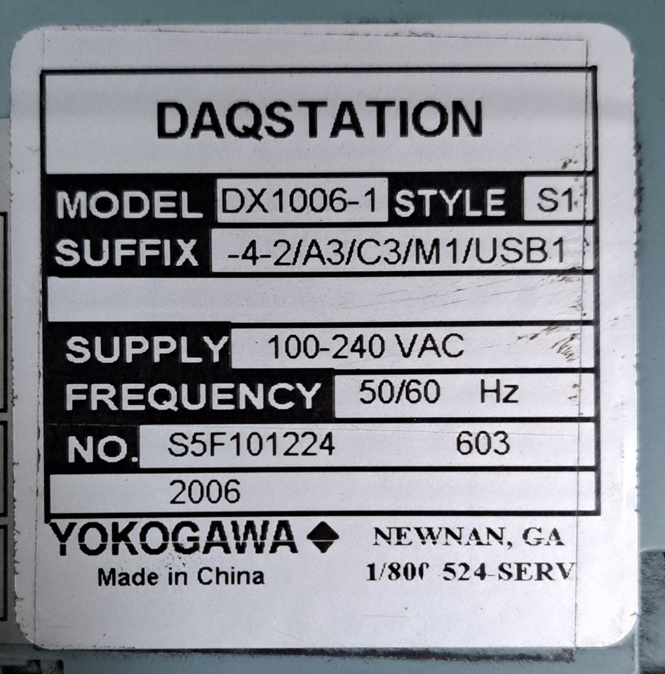 Enregistreur De Données YOKOGAWA DAQSTATION DX1006-1-4-2 D'occasion - Bon état Cosmétique, Vendu Tel Quel