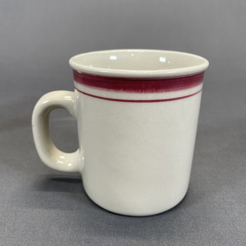 Tienshan Stoneware Coffee Cups Mugs 3 3/8" Set of 3 Dark Pink Bands Casual - Picture 3 of 10