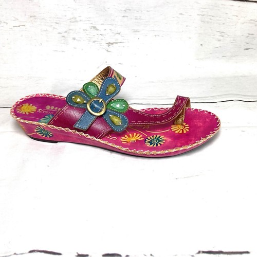 Spring Step Shoes Women’s 41 US 9.5-10 Pink Botanical Sandals Slides - Picture 3 of 12