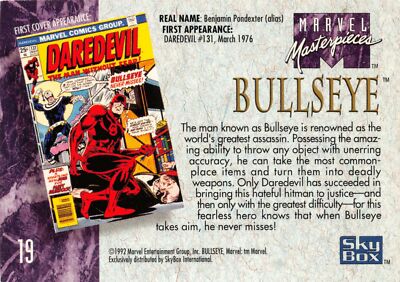 BULLSEYE / 1992 Marvel Masterpieces BASE Trading Card #19 - Art by
