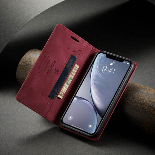 Funda tipo billetera magnética de cuero con tapa para iPhone 16e/16/15/14/13/12/11 XR SE 8 - Imagen 23 de 25