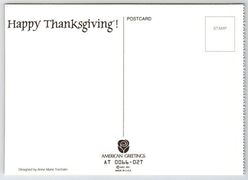 Postkarte Happy Thanksgiving Kranz in Herbstfarben Amerikanischer Gruß Deko - Bild 2 von 2