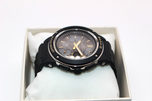 CASIO BABY-G BGA-150FL-1AJF Women's Watch Black Anadigi Round Face Floral Dial - Picture 7 of 17