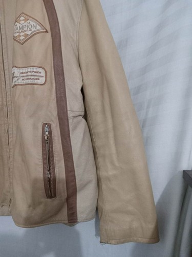 vintage r11 ride with pride motocross leather jacket beige size 4xl(BET17) - Picture 6 of 15