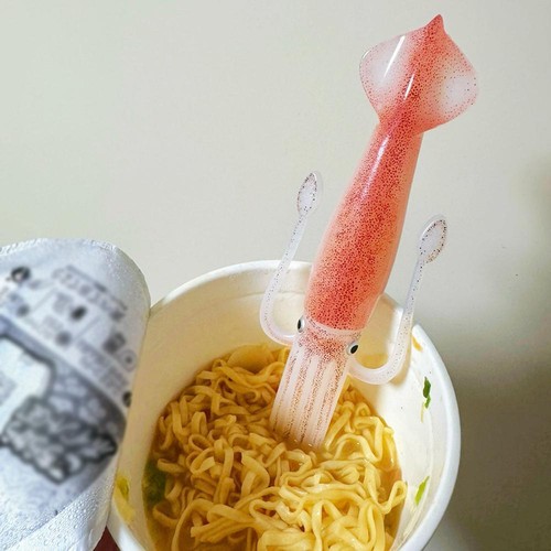 Plastic Squid Fork Fun Creative Funny Tableware Instant Fork GX Noodles W6F L1Q5 - Picture 6 of 10
