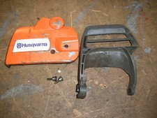 Husqvarna 435 chainsaw chain brake, side cover & handle. Genuine OEM part.