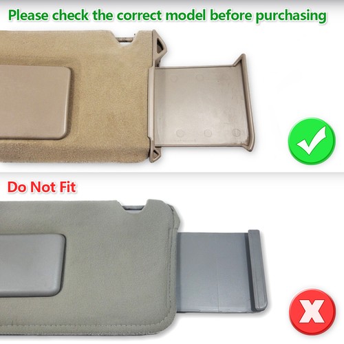 Fits 1995-1999 Tahoe Suburban Yukon Sun Visor Vinyl Covers Pair Right Left Tan - Picture 3 of 15