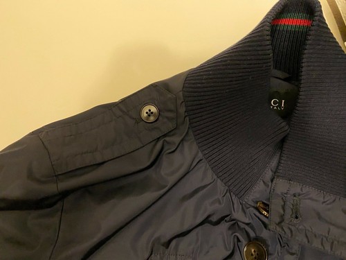 Brand New Men $1,855 Gucci Navy Blouson Caspian Jacket 46 EU Laurent - Picture 11 of 12