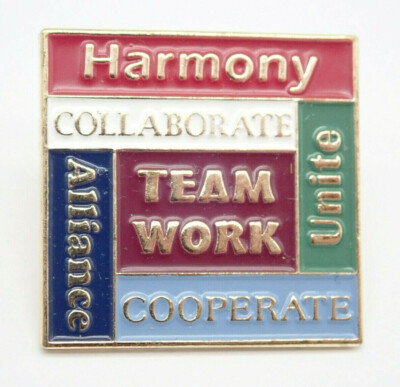 Team Work Cooperate Alliance Harmony Vintage Lapel Pin