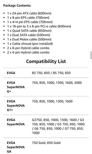 Kabel Mod Pro Series Kabelset EVGA G/G+ / P/P+ / T (Schwarz) (#12) - Schwarz&Weiß - Bild 8 von 9