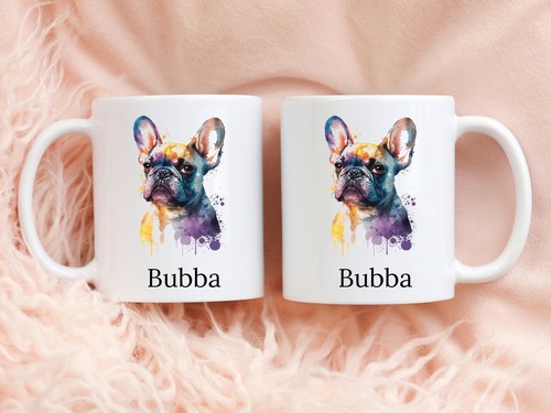 French Bulldog Mug, Personalized Dog Mug, French Bulldog Art, French Bulldog Gif - Picture 2 of 7