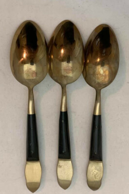 Siam Bronze Thai Dancer Table Spoons (set of 3) - vintage Bronze flatware
