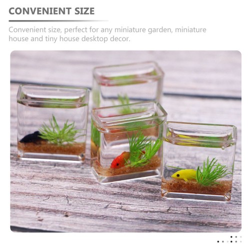 4 Pcs Goldfish Tank Model Doll House Micro Landscape Dollhouse Aquarium - Picture 3 of 12