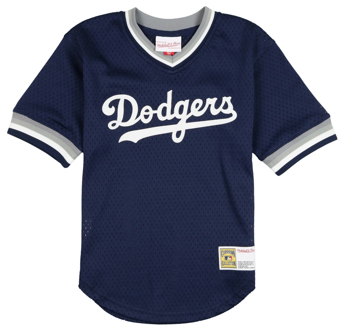 MITCHELL & NESS Youth Los Angeles Dodgers Mesh V-Neck Jersey sz M  Medium Blue