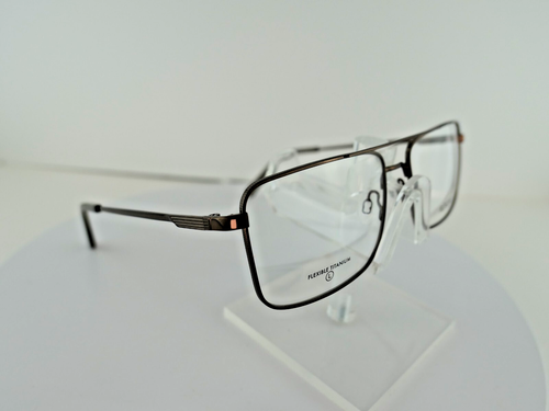 FLEXON H-6071 (210) BROWN 56-16-145 FLEXIBLE TITANIUM XL Eyeglass Frames - Picture 9 of 9