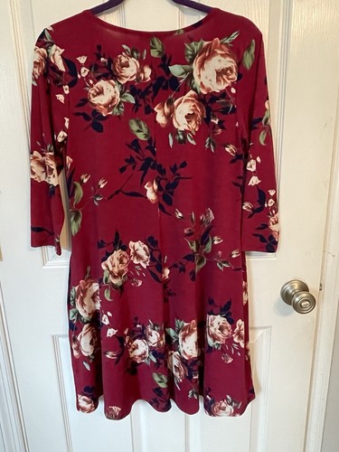 Heimish USA Multi Color Floral Dress 3/4 Sleeve Boutique Size Large NWOT - Picture 5 of 10
